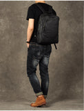 Men's Genuine Leather Backpack, Large Capacity, for School, Travel and Daily Use