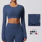 Women's Long Sleeve Workout Top – Padded, Breathable & Dry-Fit