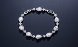 ZAKOL Classic Water Drop CZ Bracelet – Elegant Sparkle for Brides and Special Occasions.