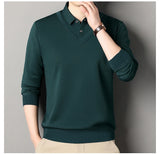 Men's Slim Fit Polo Neck Pullover Sweater, Thick Winter Sweater, Elegant Business Casual Wear