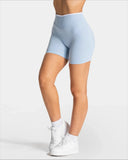 Women’s Seamless High-Waist Sports Shorts – Solid Color, Hip-Lifting Yoga & Running Shorts