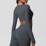 Women's Long Sleeve Workout Top – Padded, Breathable & Dry-Fit