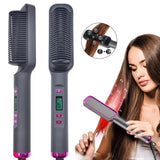 Electric hair straightener comb for smooth and shiny hair