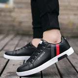 Men’s Leather Sneakers – Casual Outdoor Shoes with Vulcanized Sole, Lace-up High Quality Shoes for Men, Tenis Hombres