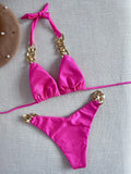 RUOTONGSEPT Women’s Triangle Bikini Set – Brazilian Halter 2-Piece Push-Up Swimwear