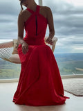 🔥 Sexy long dress with asymmetrical straps – bold, elegant and unforgettable