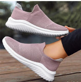 Women's Casual Slip-On Sneakers - Lightweight Flat Walking Shoes