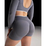 Women’s Seamless High-Waist Sports Shorts – Solid Color, Hip-Lifting Yoga & Running Shorts