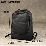 Men's Genuine Leather Backpack, Large Capacity, for School, Travel and Daily Use