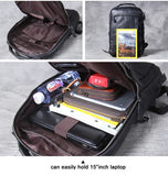 Men's Genuine Leather Backpack, Large Capacity, for School, Travel and Daily Use