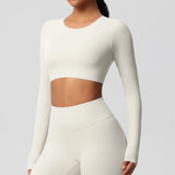 Women's Long Sleeve Workout Top – Padded, Breathable & Dry-Fit