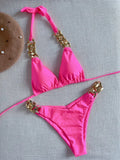 RUOTONGSEPT Women’s Triangle Bikini Set – Brazilian Halter 2-Piece Push-Up Swimwear
