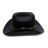 Vintage Western Cowboy Hat For Men's Gentleman Lady Jazz Cowgirl With Leather Wide Brim Cloche Church Sombrero Hombre Caps