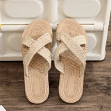 Women’s Fashion Linen Belt Sandals – Anti-Slip, Wear-Resistant Soft Flat Sole