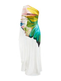Gymystars Women's One Shoulder Elegant Evening Dress