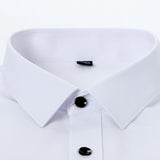 Men’s Pure White Slim Fit Shirt – Lightweight Long Sleeve Dress Shirt | Spring/Autumn Business Casual (Up to 6XL)