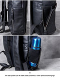Men's Genuine Leather Backpack, Large Capacity, for School, Travel and Daily Use