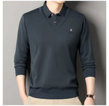 Men's Slim Fit Polo Neck Pullover Sweater, Thick Winter Sweater, Elegant Business Casual Wear