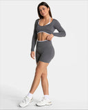 Women’s Seamless High-Waist Sports Shorts – Solid Color, Hip-Lifting Yoga & Running Shorts