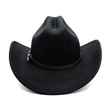 Vintage Western Cowboy Hat For Men's Gentleman Lady Jazz Cowgirl With Leather Wide Brim Cloche Church Sombrero Hombre Caps