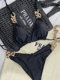 RUOTONGSEPT Women’s Triangle Bikini Set – Brazilian Halter 2-Piece Push-Up Swimwear