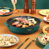 Non-stick electric multicooker frying pan for barbecue, meat, fish and omelets