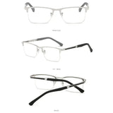 Men's Half-frame Business Reading Glasses Anti-blue Light Anti-fatigue Metal Frame Presbyopia Glasses +1.0 To +4.0