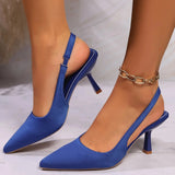 Women’s Summer High Heel Closed-Toe Sandals – 2024 Fashion Hollow Pointed Toe Mid-Heel Design