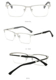 Men's Half-frame Business Reading Glasses Anti-blue Light Anti-fatigue Metal Frame Presbyopia Glasses +1.0 To +4.0