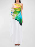 Gymystars Women's One Shoulder Elegant Evening Dress