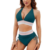 Women's Sexy High-Waist Bikini – Adjustable with Side Drawstring & Belt