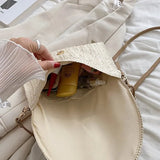 Handmade Straw Crossbody Bag – Summer Woven Shoulder Bag with Pompom