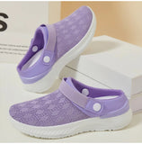 Summer Women's Mesh Slip-On Slippers – Casual & Breathable Half Support Shoes