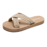 Women’s Fashion Linen Belt Sandals – Anti-Slip, Wear-Resistant Soft Flat Sole