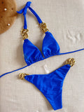 RUOTONGSEPT Women’s Triangle Bikini Set – Brazilian Halter 2-Piece Push-Up Swimwear