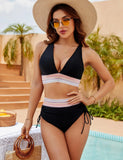 Women's Sexy High-Waist Bikini – Adjustable with Side Drawstring & Belt