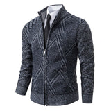 Men’s Knit Cardigan Sweater – Spring & Autumn Casual Jacket | Brown & Grey Colors