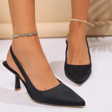 Women’s Summer High Heel Closed-Toe Sandals – 2024 Fashion Hollow Pointed Toe Mid-Heel Design