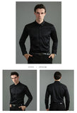 Men’s Pure White Slim Fit Shirt – Lightweight Long Sleeve Dress Shirt | Spring/Autumn Business Casual (Up to 6XL)