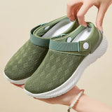 Summer Women's Mesh Slip-On Slippers – Casual & Breathable Half Support Shoes