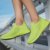 Women's Casual Slip-On Sneakers - Lightweight Flat Walking Shoes