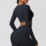 Women's Long Sleeve Workout Top – Padded, Breathable & Dry-Fit