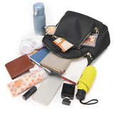 Simple Black PU Leather Backpack – Large Capacity and Urban Style
