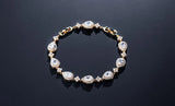 ZAKOL Classic Water Drop CZ Bracelet – Elegant Sparkle for Brides and Special Occasions.