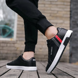 Men’s Leather Sneakers – Casual Outdoor Shoes with Vulcanized Sole, Lace-up High Quality Shoes for Men, Tenis Hombres