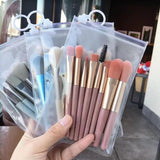 8-Piece Makeup Brush Set with Transparent Case