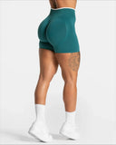 Women’s Seamless High-Waist Sports Shorts – Solid Color, Hip-Lifting Yoga & Running Shorts