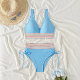 Women's Sexy High-Waist Bikini – Adjustable with Side Drawstring & Belt