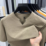 Men's Casual V-Neck T-Shirt - Comfortable for Summer