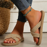 Women’s Fashion Linen Belt Sandals – Anti-Slip, Wear-Resistant Soft Flat Sole